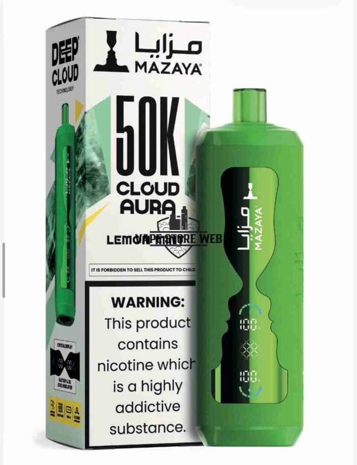MAZAYA CLOUD AURA 50K Disposable Vape in Dubai lemon mint