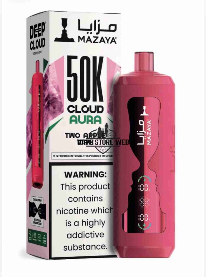 MAZAYA CLOUD AURA 50K Disposable Vape in Dubai two apple max