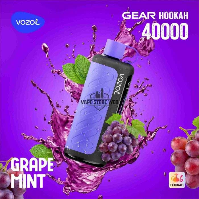 VOZOL Gear Hookah 40000 Puffs Disposable Vape 5mg in the UAE grape-mint