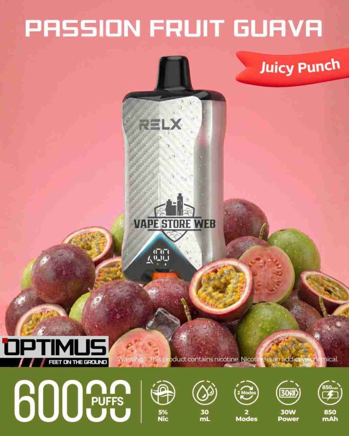 relx optimus up to 60000 puffs 50mg passion fruit guava
