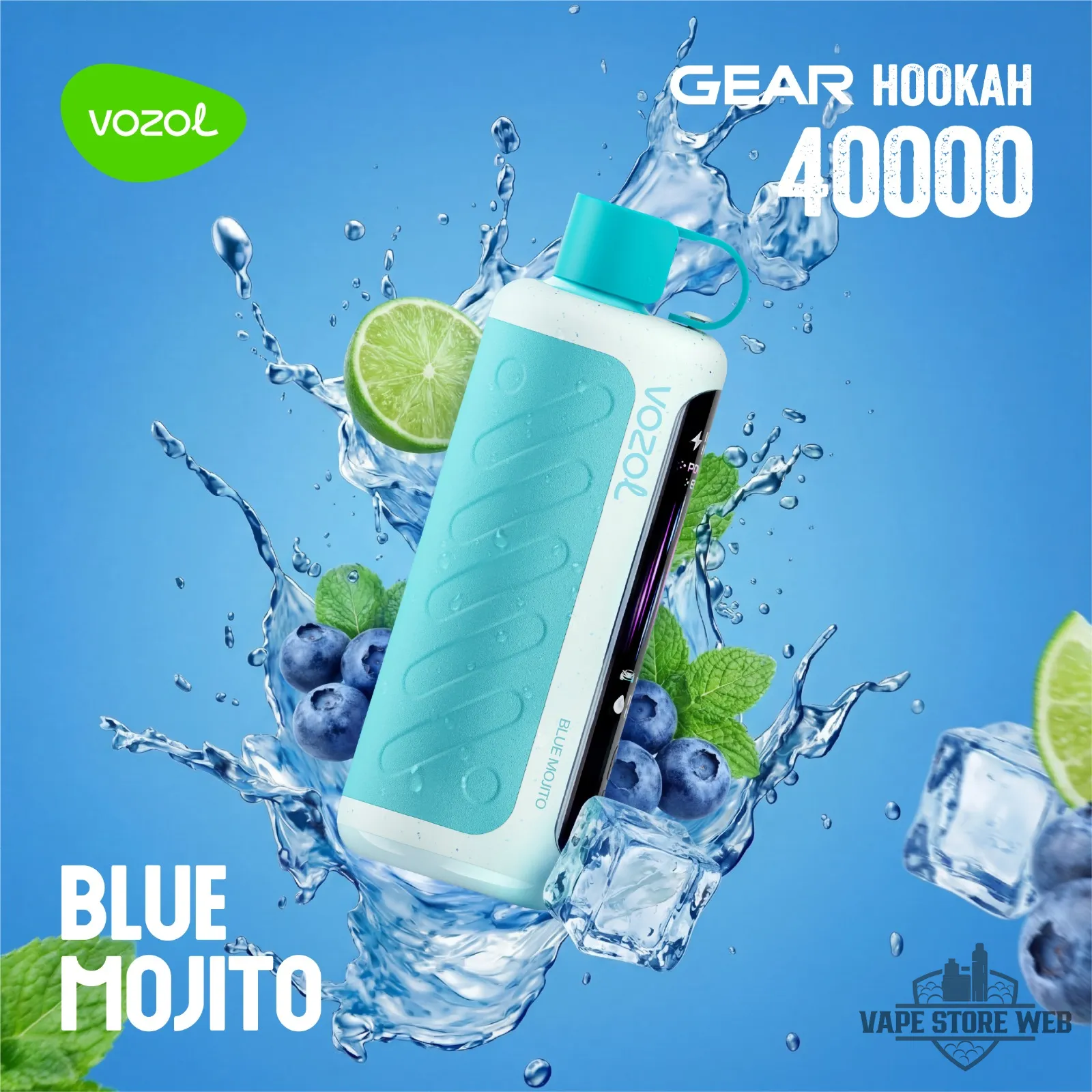 VOZOL Gear Hookah 40000 Puffs Disposable Vape 5mg in the UAE 10 Vozol Gear Hookah 40000 Puffs Disposable Vape 5mg In The Uae Vozol Gear Hookah 40000 Puffs Blue Mojito