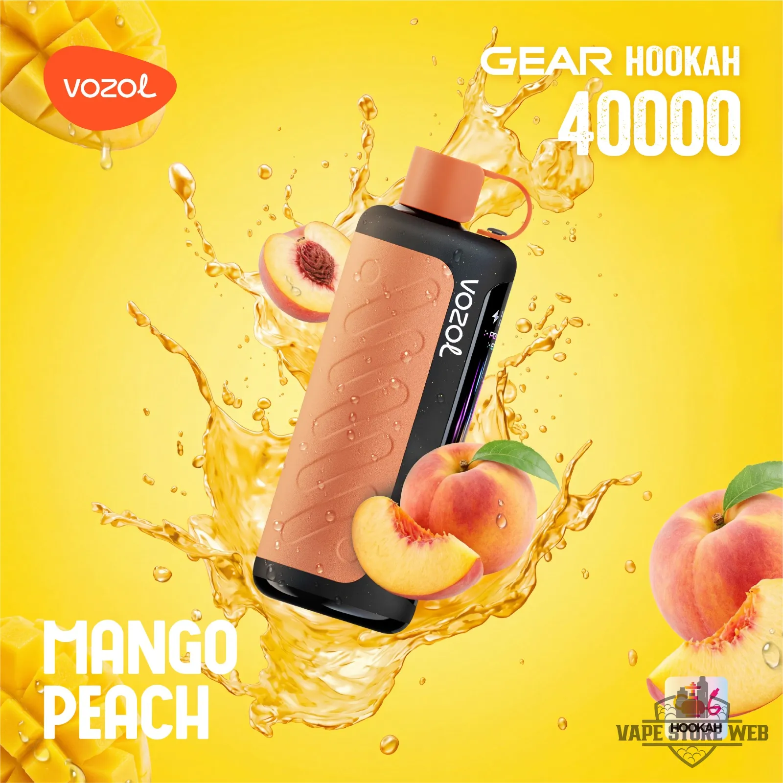 VOZOL Gear Hookah 40000 Puffs Disposable Vape 5mg in the UAE 20 Vozol Gear Hookah 40000 Puffs Disposable Vape 5mg In The Uae Vozol Gear Hookah 40000 Puffs Mango Peach