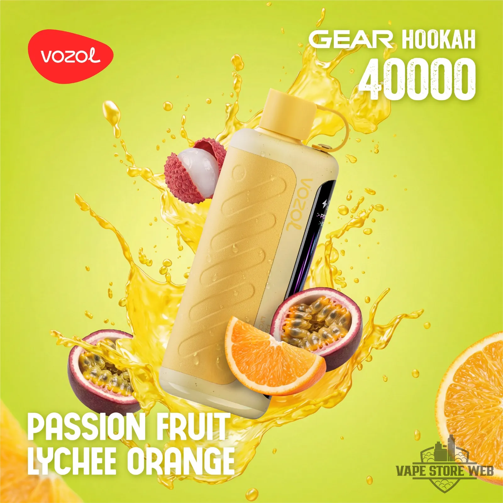 VOZOL Gear Hookah 40000 Puffs Disposable Vape 5mg in the UAE 23 Vozol Gear Hookah 40000 Puffs Disposable Vape 5mg In The Uae Vozol Gear Hookah 40000 Puffs Passion Fruit Lychee Orange