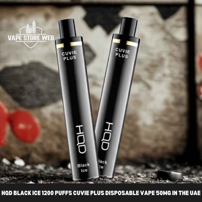 HQD Black Ice 1200 Puffs Cuvie Plus Disposable Vape 50mg in the UAE