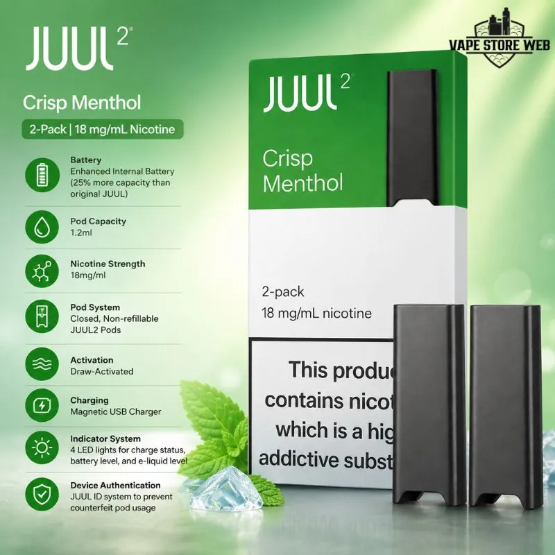 Juul 2 Pod System Crisp Menthol in Dubai 2 Juul 2 Pod System Crisp Menthol