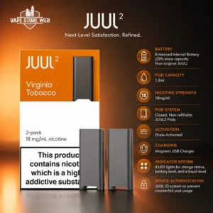 Juul 2 Pod System Virginia Tobacco