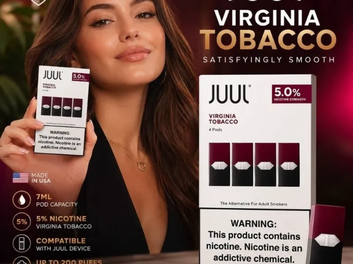 juul pods 5 virginia tobacco 5% Nicotine 2-Pack & Display of 8 Available in Menthol 2 pack JUUL Virginia Tobacco