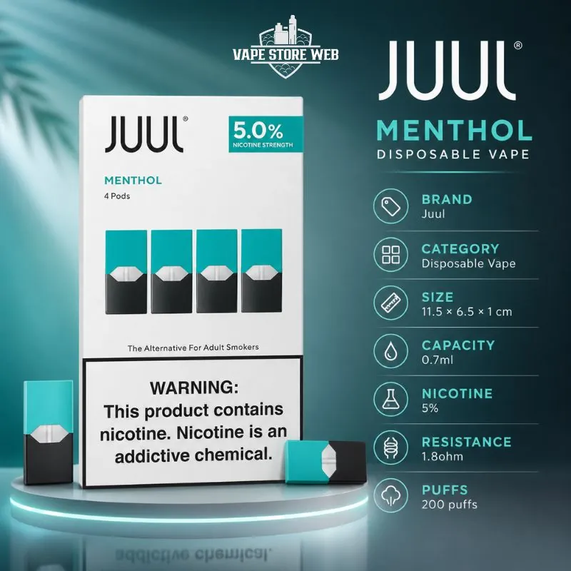 JUUL PODS DUBAI Menthol 5% 2 Juul Pods Dubai Menthol 5 (2)