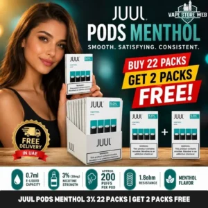 Juul Pods Menthol 3% 22 Packs | Get 2 Packs Free