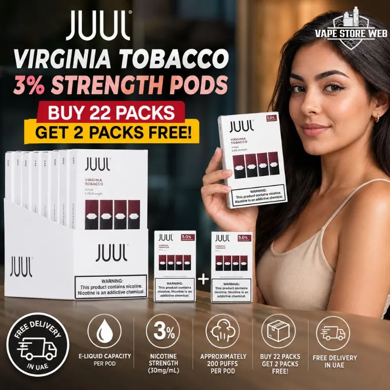 Juul Pods Virginia Tobacco 3% 22 packs | Get Free 2 Packs 1 Juul Pods Virginia Tobacco 3 22 Packs Get Free 2 Packs