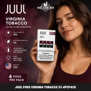 Juul Pods Virginia Tobacco 3 4pcpack