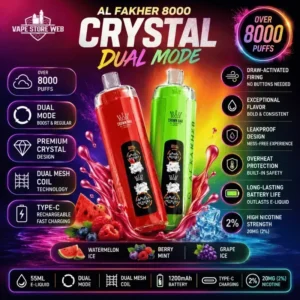 Al Fakher Crystal 8000 Puffs Disposable Vape Dual Mode
