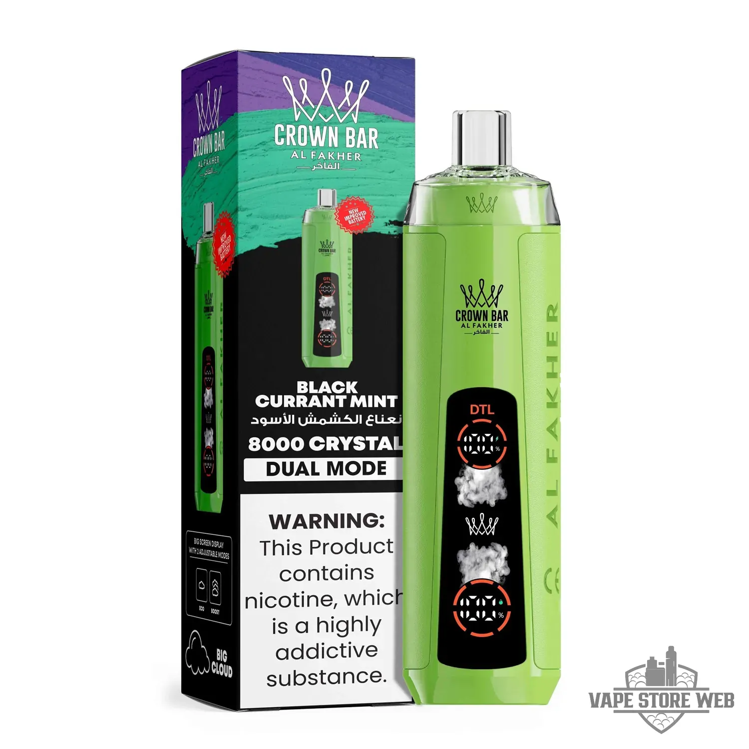 Al Fakher Crystal 8000 Puffs Disposable Vape Dual Mode 3 Al Fakher Crystal 8000 Puffs Disposable Vape Dual Mode - Image 3