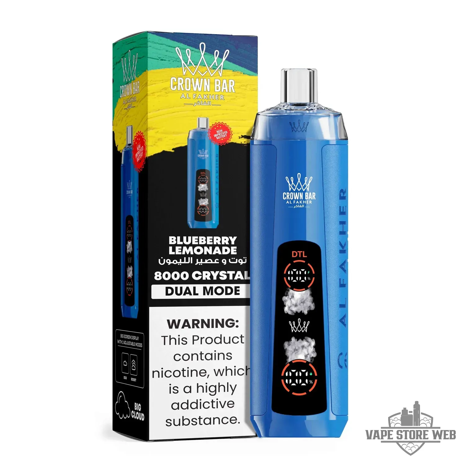 Al Fakher Crystal 8000 Puffs Disposable Vape Dual Mode 4 Al Fakher Crystal 8000 Puffs Disposable Vape Dual Mode - Image 4