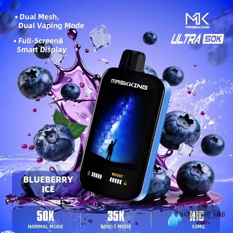 Maskking Ultra 50000 Puffs Disposable 50mg in the UAE 13 Maskking Ultra 50000 Puffs Disposable 50mg In The Uae Blueberry Ice