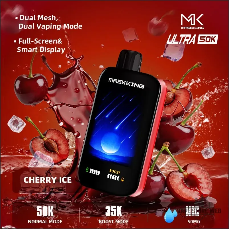 Maskking Ultra 50000 Puffs Disposable 50mg in the UAE 10 Maskking Ultra 50000 Puffs Disposable 50mg In The Uae Cherry Ice