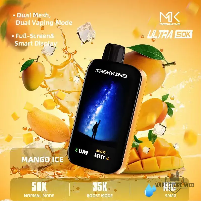 Maskking Ultra 50000 Puffs Disposable 50mg in the UAE 6 Maskking Ultra 50000 Puffs Disposable 50mg In The Uae Mango Ice