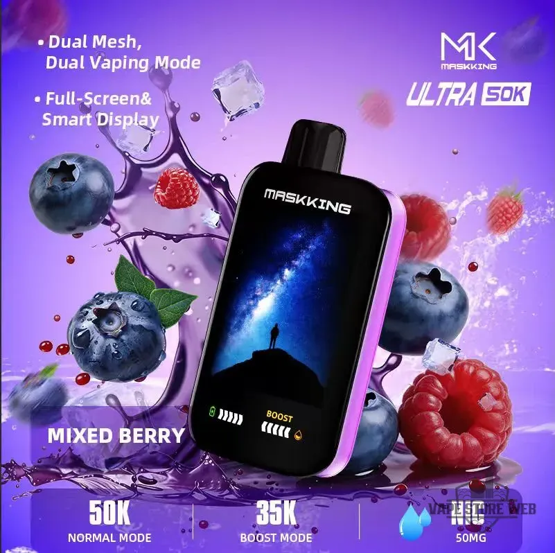 Maskking Ultra 50000 Puffs Disposable 50mg in the UAE 8 Maskking Ultra 50000 Puffs Disposable 50mg In The Uae Mixed Berry