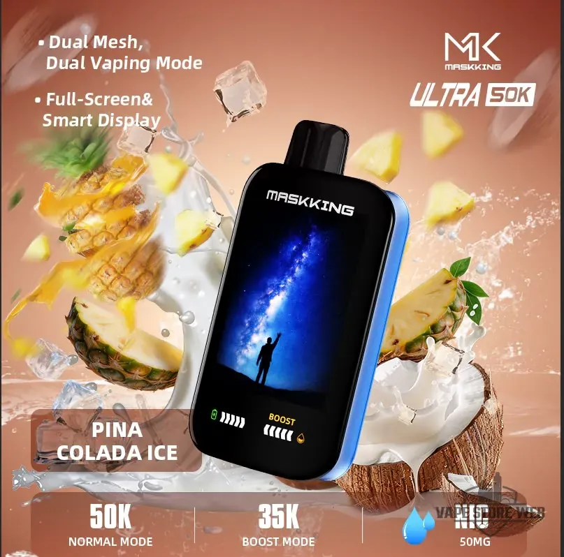 Maskking Ultra 50000 Puffs Disposable 50mg in the UAE 5 Maskking Ultra 50000 Puffs Disposable 50mg In The Uae Pina Colada Ice