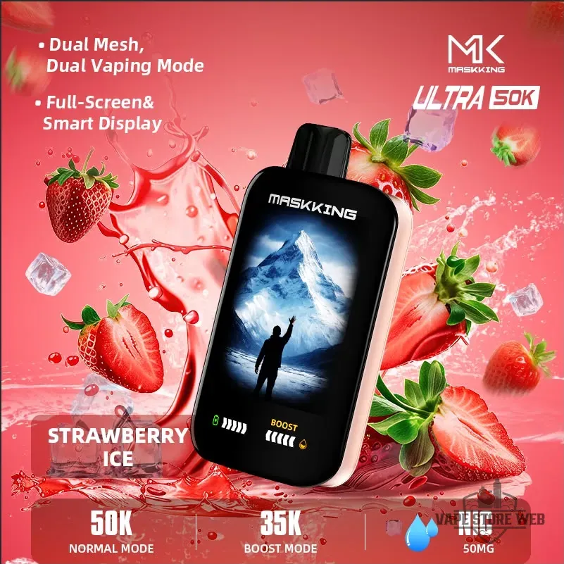 Maskking Ultra 50000 Puffs Disposable 50mg in the UAE 4 Maskking Ultra 50000 Puffs Disposable 50mg In The Uae Strawberry Ice