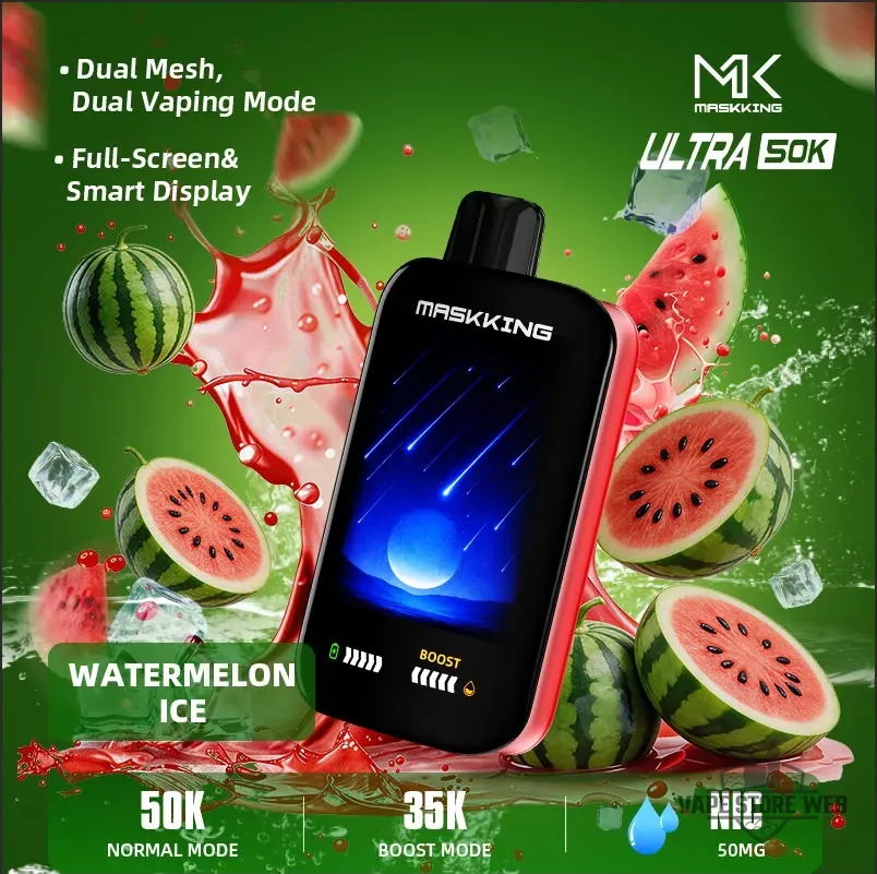Maskking Ultra 50000 Puffs Disposable 50mg in the UAE 3 Maskking Ultra 50000 Puffs Disposable 50mg In The Uae Watermelon Ice