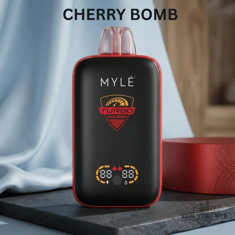 MYLE Turbo 20000 Puffs 50MG Disposable Vape 11 myle turbo 20000 puffs 50mg disposable vape cherry bomb