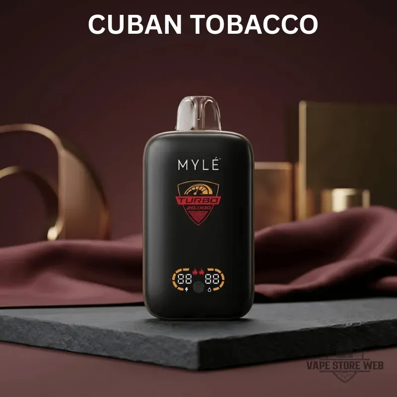 MYLE Turbo 20000 Puffs 50MG Disposable Vape 10 myle turbo 20000 puffs 50mg disposable vape cuban tobacco