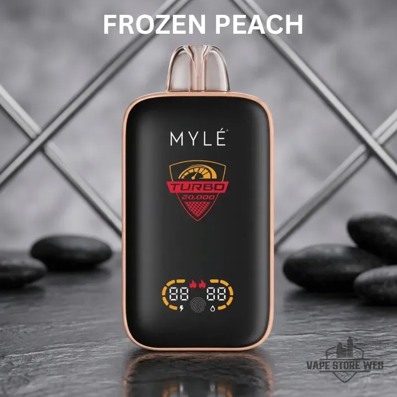 MYLE Turbo 20000 Puffs 50MG Disposable Vape 9 myle turbo 20000 puffs 50mg disposable vape frozen peach