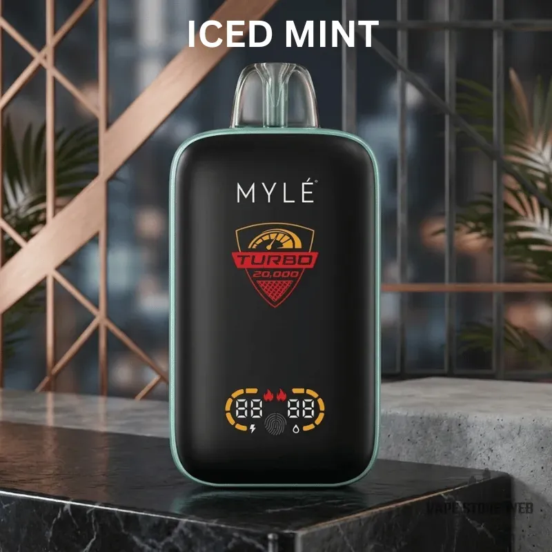 MYLE Turbo 20000 Puffs 50MG Disposable Vape 8 myle turbo 20000 puffs 50mg disposable vape iced mint