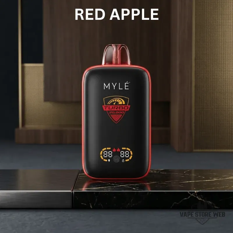 MYLE Turbo 20000 Puffs 50MG Disposable Vape 4 myle turbo 20000 puffs 50mg disposable vape red apple