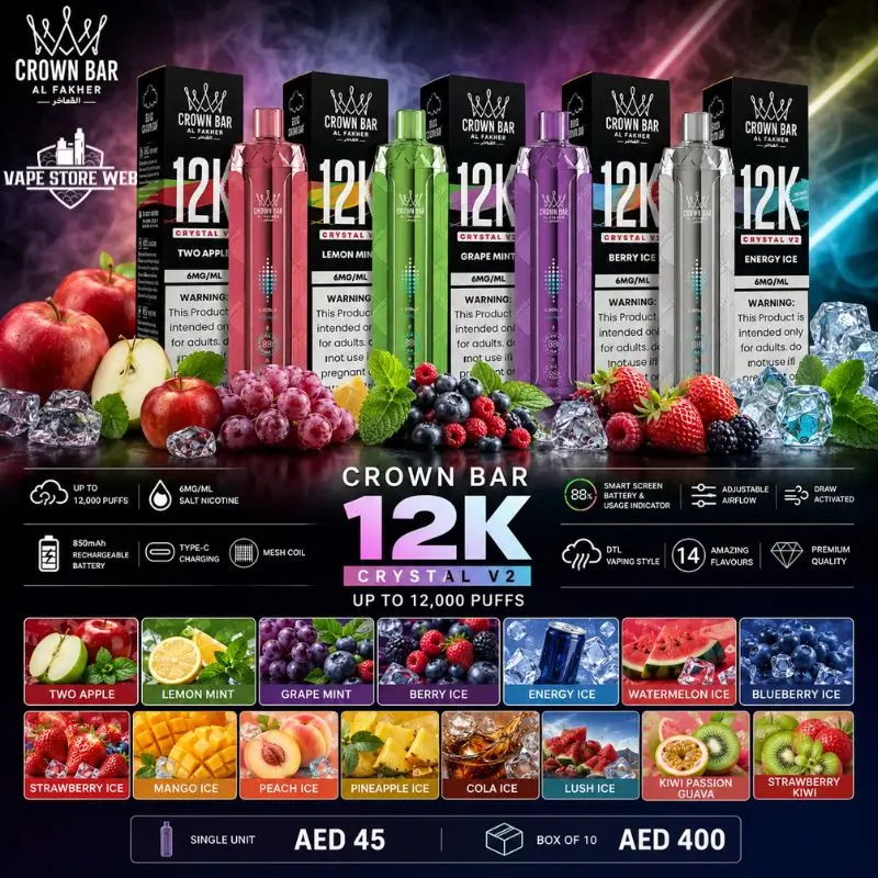 How Does Tokyo Mint 60ml Perform in Sub-Ohm Devices? 11 Al-Fakher-Crown-Bar-12K-Crystal-V2-Disposable-Vape-12000-Puffs-in-UAE