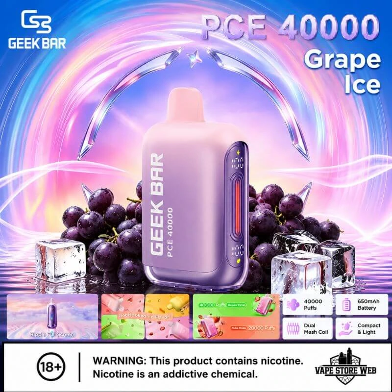 GEEK BAR PCE 40000 Puffs Disposable Vape in UAE 2 GEEK-BAR-PCE-40000-Puffs-Disposable-Vape-in-UAE-grape-ice.