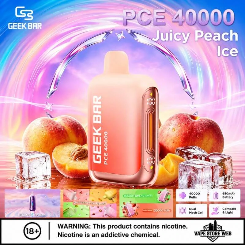 GEEK BAR PCE 40000 Puffs Disposable Vape in UAE 3 GEEK-BAR-PCE-40000-Puffs-Disposable-Vape-in-UAE-juicy-peach-ice