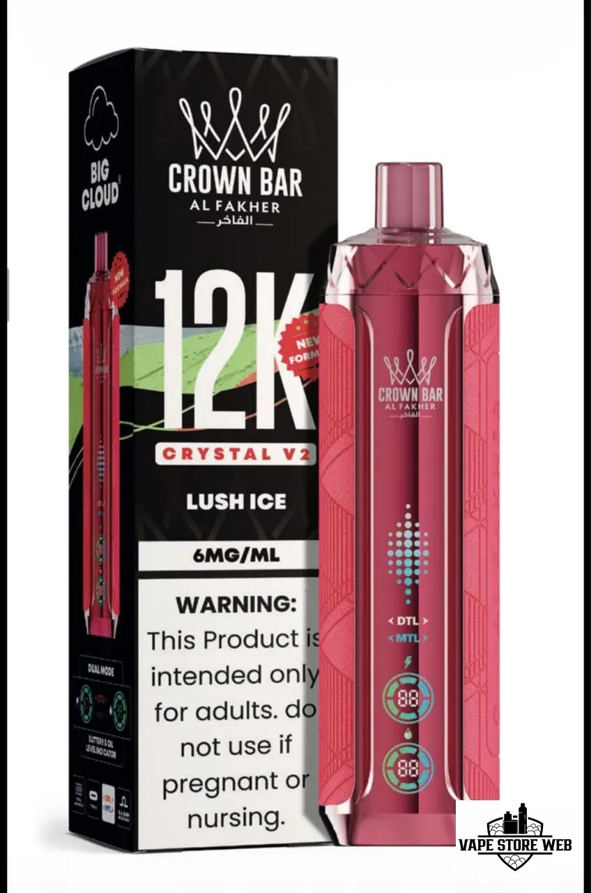Al Fakher Crown Bar 12K Crystal V2 Disposable Vape 12000 Puffs in UAE 8 al-fakher-crown-bar-12k-crystal-v2-disposable-vape-12000-puffs-in-uae-lush-ice