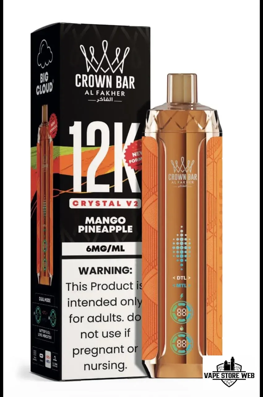 Al Fakher Crown Bar 12K Crystal V2 Disposable Vape 12000 Puffs in UAE 7 al-fakher-crown-bar-12k-crystal-v2-disposable-vape-12000-puffs-in-uae-mango-pineapple.