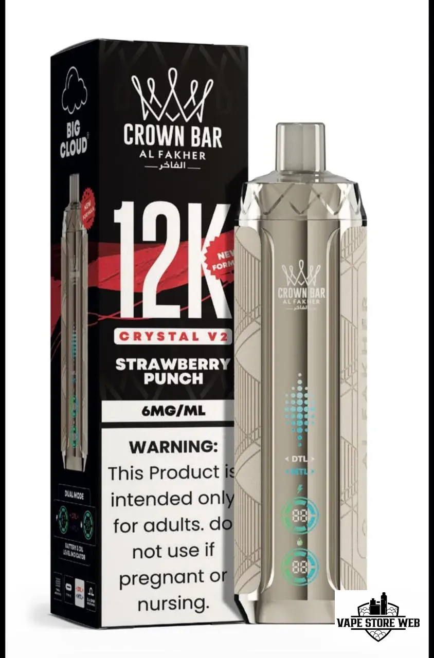 Al Fakher Crown Bar 12K Crystal V2 Disposable Vape 12000 Puffs in UAE 3 al-fakher-crown-bar-12k-crystal-v2-disposable-vape-12000-puffs-in-uae-strawberry-punch.