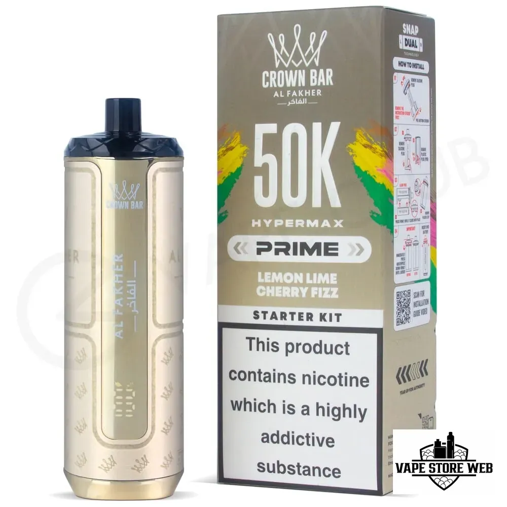 Al Fakher Hypermax Prime 50K Puffs Lemon Lime and Cherry Fizz