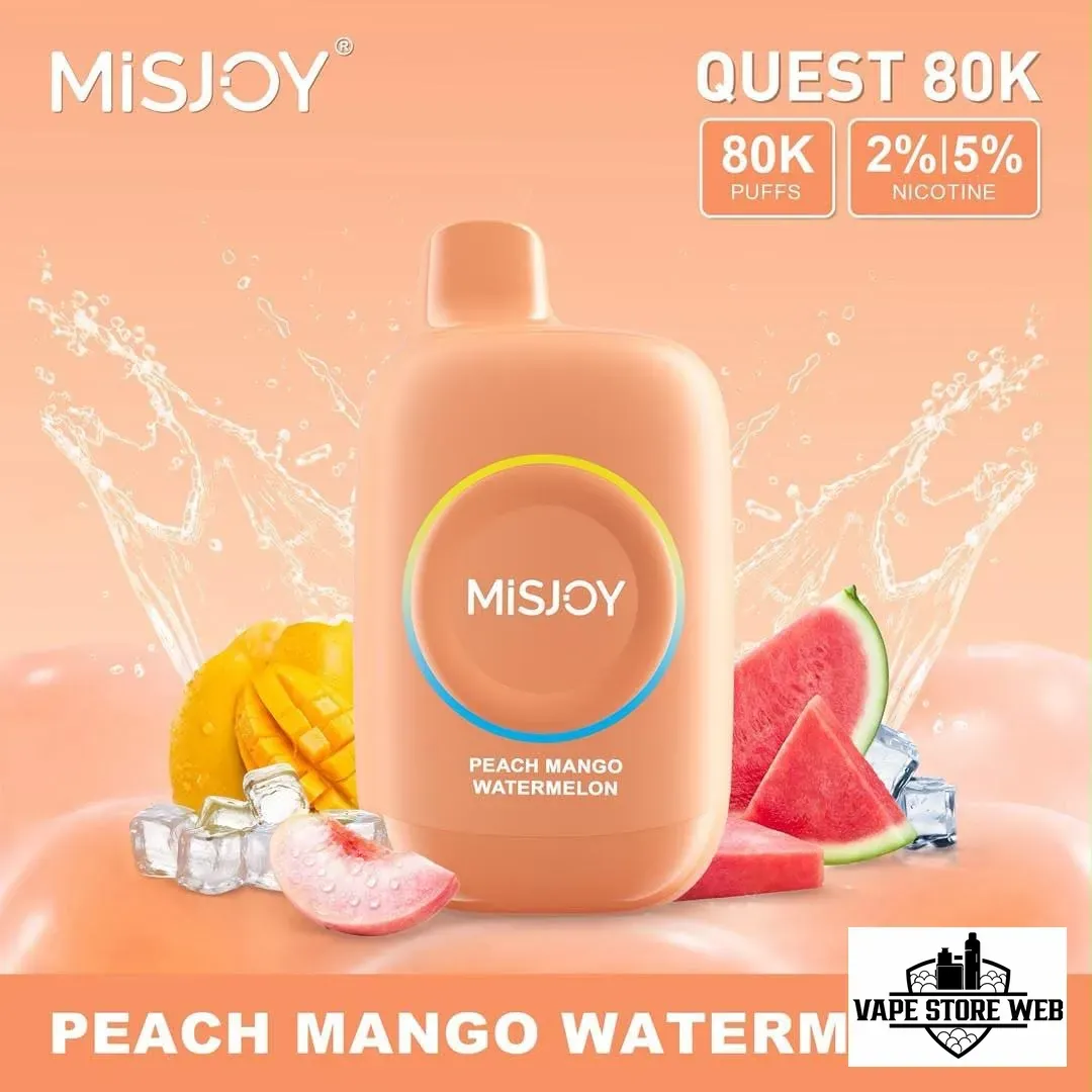 MISJOY Quest 80000 Puffs Disposable Vape Peach Mango Watermelon